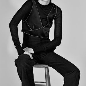 Zara Black Crop Top with Contrasting Sean XS-S